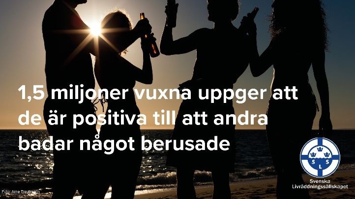 1,5 miljoner vuxna i Sverige uppger att de är positiva till att andra badar något berusade