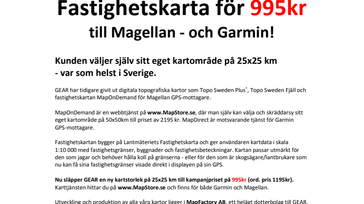 GEAR släpper Fastighetskarta för 995kr till Magellan - och Garmin!