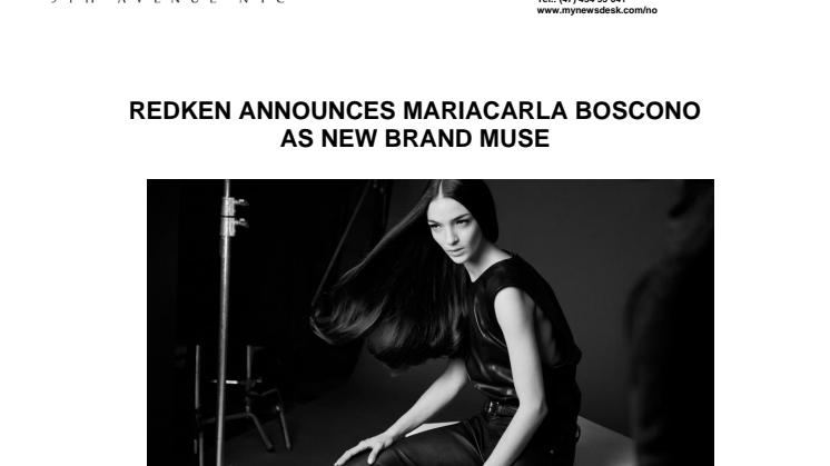 REDKEN ANNOUNCES MARIACARLA BOSCONO AS NEW BRAND MUSE