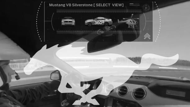 Upea, uusi monesta kuvakulmasta katsottava video tarjoaa katsojille tilaisuuden kokea, miltä tuntuu ajaa kierros uudella Ford Mustangilla Silverstonen kilparadalla