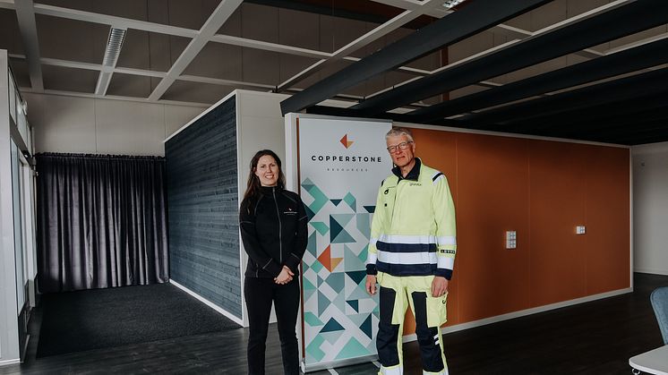 Tove Thelin Täckdal, Anrikningschef Copperstone Resources och Peter Lysvret, projektledare Granitor Systems Mining Division