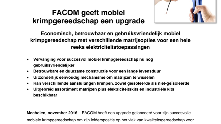 FACOM geeft mobiel krimpgereedschap een upgrade 