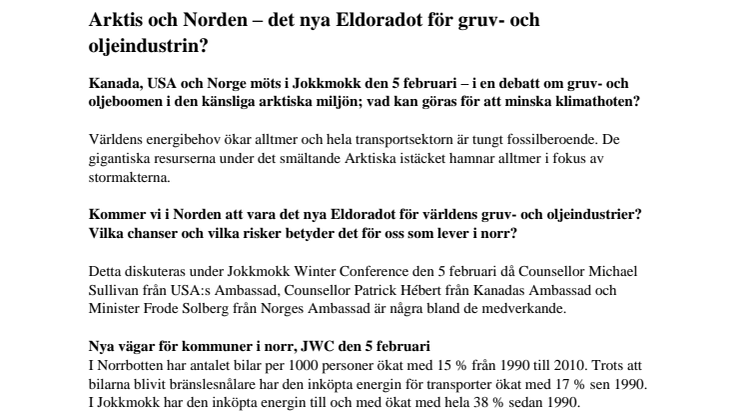 Arktis och Norden – det nya Eldoradot för gruv- och oljeindustrin? 