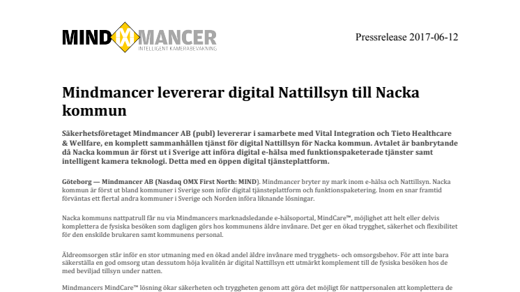 Mindmancer levererar digital Nattillsyn till Nacka kommun