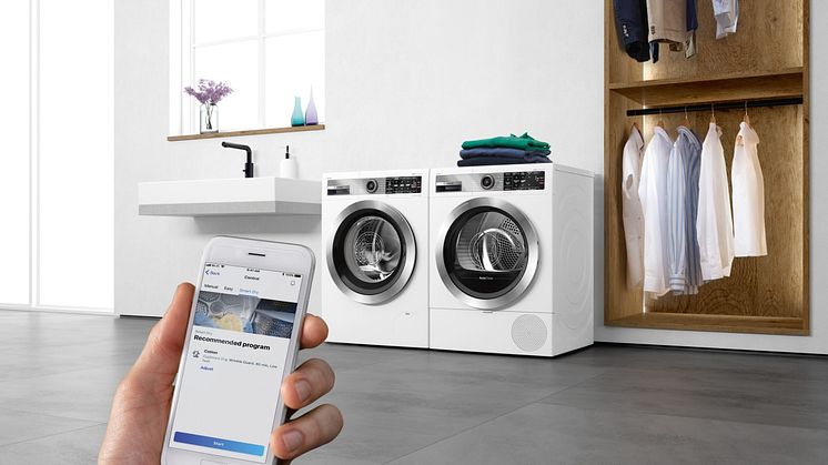 Bosch vaskemaskiner og tørretumblere taler sammen via Home Connect