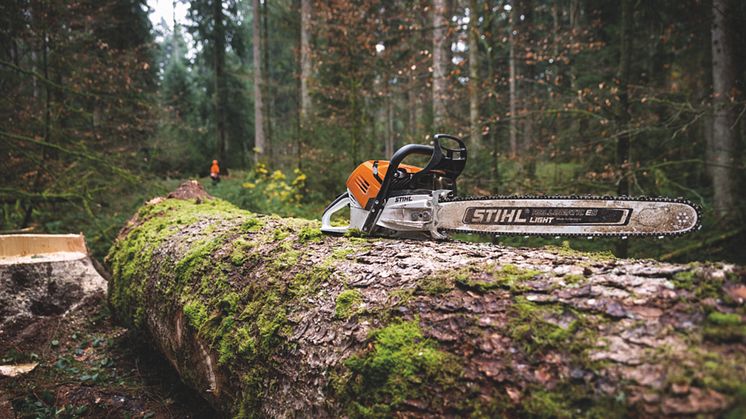 Innovation leder till försäljningsframgångar. Nya MS 500i är den första motorsågen i världen med elektronisk insprutning. Foto: STIHL