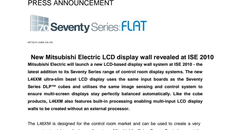New Mitsubishi Electric LCD display wall revealed at ISE 2010 