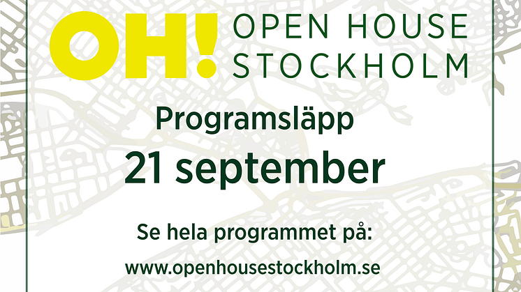 Årets Open House Stockholm-byggnader avslöjas den 15 september 