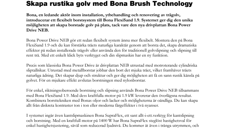 Skapa rustika golv med Bona Brush Technology