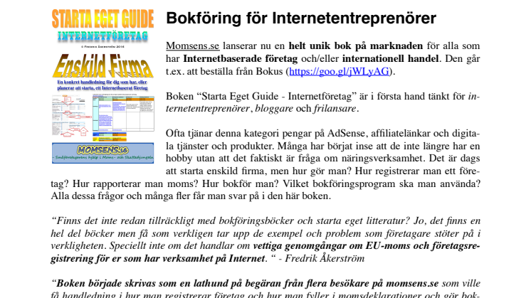 Pressrelease: Starta Eget Guide