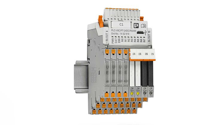 Med nettorganiseringen via RS-485-Modbus/RTU blir PLC logic fra Phoenix Contact – en kombinasjon av koblingsenhet og kontroller – enkelt og sikkert integrert i overordnede automatiseringssystemer. 