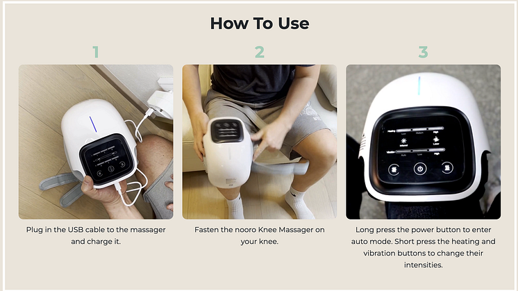Nooro Knee Massager Instructions