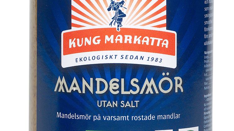 Kung Markattas ekologiska mandelsmör nu i stor burk!