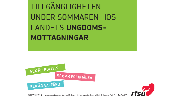 RFSU:s Sverigebarometer: Är din ungdomsmottagning öppen i sommar?
