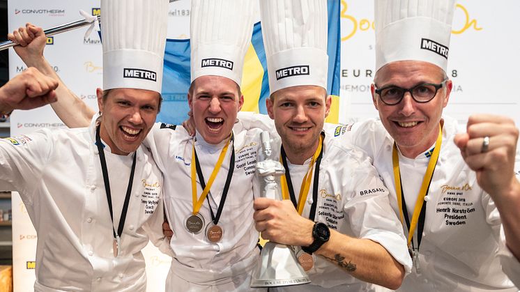 Svenska teamet. Silvermedalj i Bocuse d'Or Europe