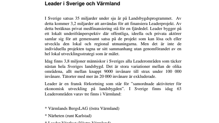  Leader i Sverige och Värmland