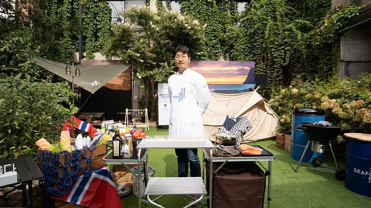 Chef Park på et pop-up-arrangement i 2022. Foto: Norges sjømatråd