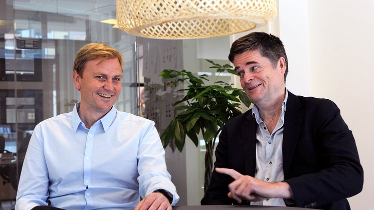 Martin Vikesland (t.v.) i Netlife Research og Arild Horsberg i Bring Dialog. FOTO: Birger Morken / Posten
