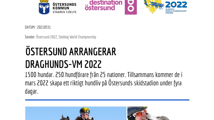 Draghunds-VM till Östersund 2022