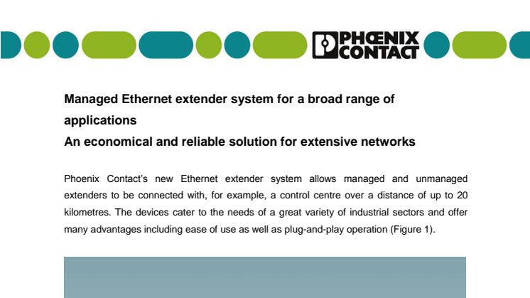 Managed Ethernet extender system for a broad range of applications