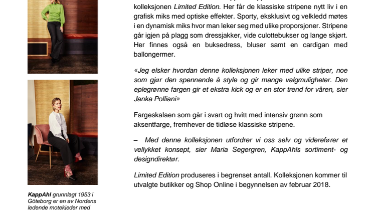 KappAhl lanserer ny Limited kolleksjon frontet av Janka Polliani