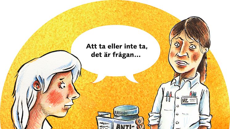 Tecknad bild från antibiotikakampanj i Västerbotten