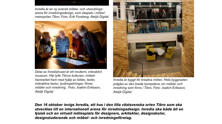 Fakta om Inredia - ny internationell arena för svensk inredningsdesign
