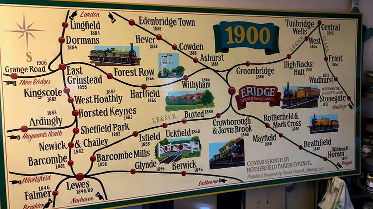 Eridge mural rail map