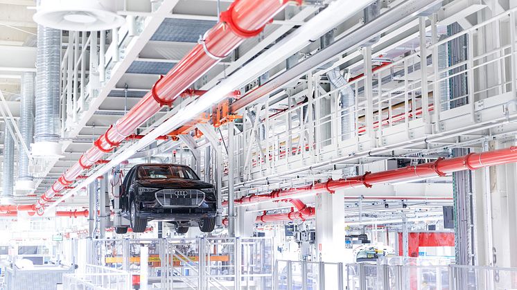 Audi e-tron produktion på den CO2-neutrale Audi-fabrik i Bruxelles