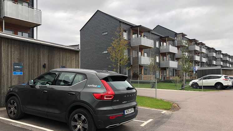 I BoKlok Glasörten i Bunkeflostrand kan de boende nyttja två bilar från Sunfleet.