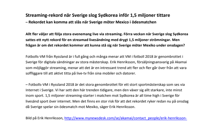 Streaming-rekord när Sverige slog Sydkorea inför 1,5 miljoner tittare – Rekordet kan komma att slås när Sverige möter Mexico i ödesmatchen