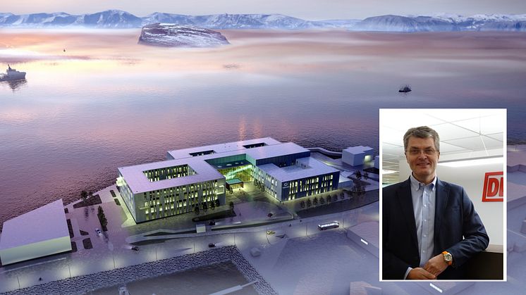 Nye Hammerfest Sykehus skal bli et topp moderne sykehus med de beste løsninger for ansatte, pasienter og pårørende. Foto: Sykehusbygg
