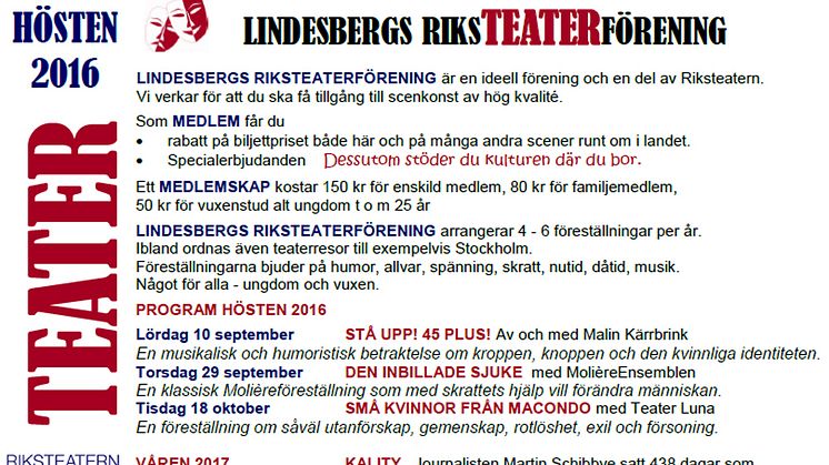 Lindesbergs Riksteaterförening på Lindessjön Runt Dagen