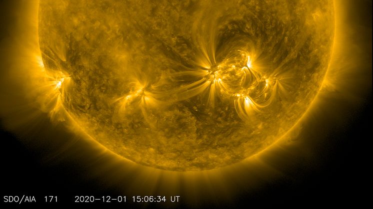 Solen 1 december 2020. Cred: NASA/SDO