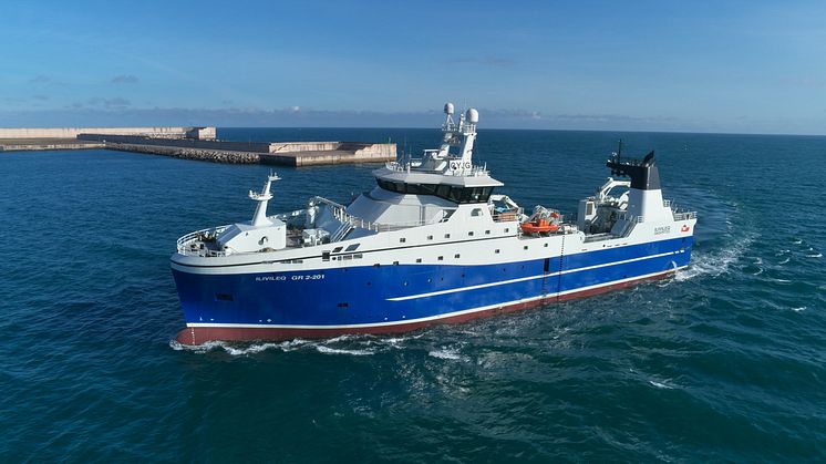 The KONGSBERG-designed NVC 375 WP freezer trawler Ilivileq combines safety, efficiency and sustainability 