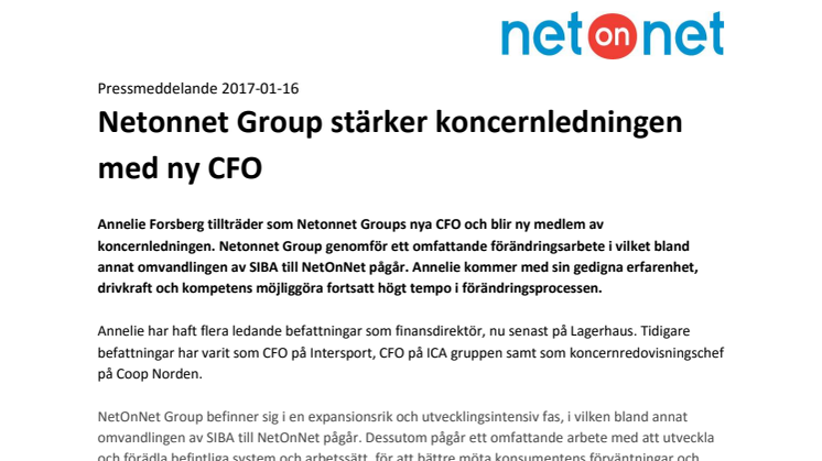 Netonnet Group stärker koncernledningen med ny CFO 