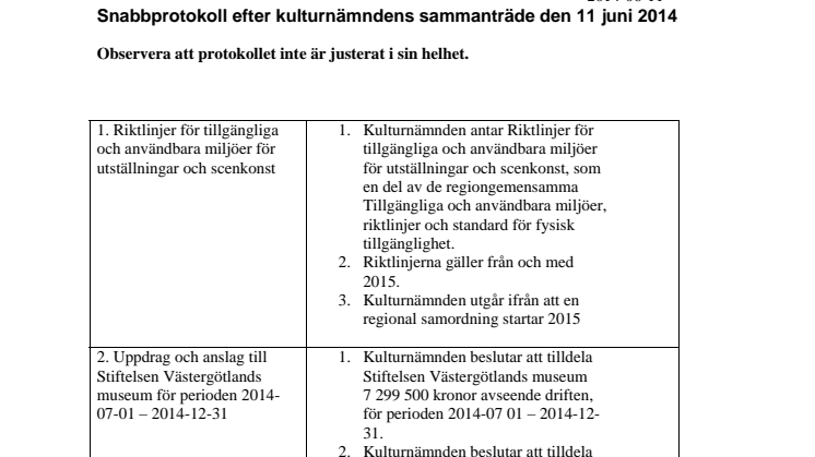 Snabbprotokoll 2014-06-11