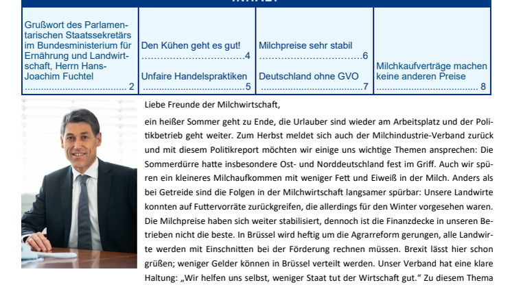 Milch-Politikreporte September 2018