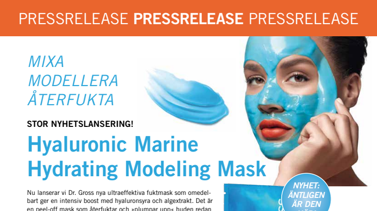 Dr Dennis Gross Skincare Hyaluronic Marine Hydrating Modeling Mask Pressrelease