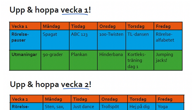 Aktivitetsplan: Upp och hoppa hemma med Trivselprogrammet! 