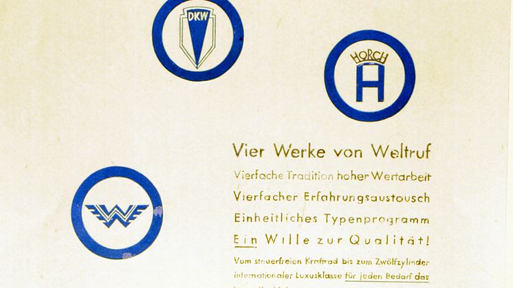 Reklame for Auto Union AG, grundlagt den 29. juni 1932