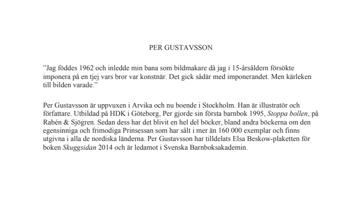 Per Gustavsson Biografi