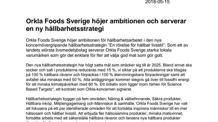 Orkla Foods Sverige höjer ambitionen och serverar en ny hållbarhetsstrategi  