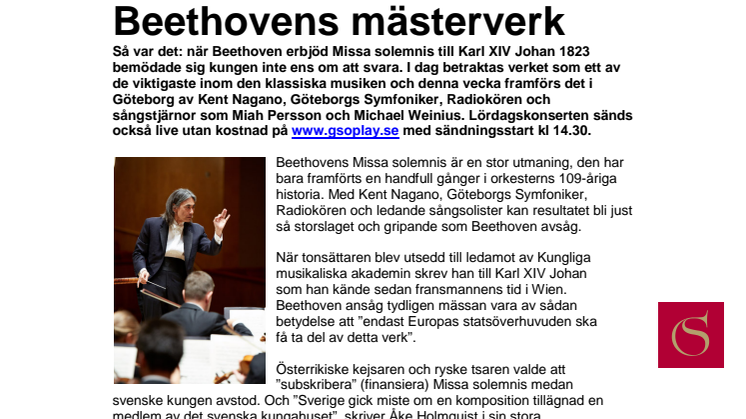 Svenske kungen nobbade Beethovens mästerverk 