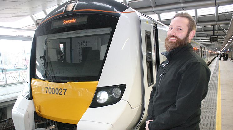 Newly-qualified Thameslink driver Paul Butler at Blackfriars