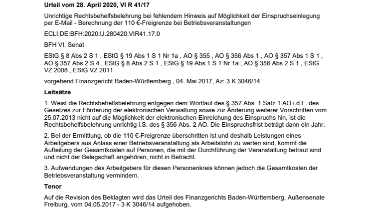 BFH Urteil vom 28.04.2020 - VI R 41-17.pdf