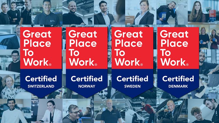 Hedin Automotive Earns 2022 Great Place to Work Certification in Norway, Sweden, Denmark, and Switzerland. 
