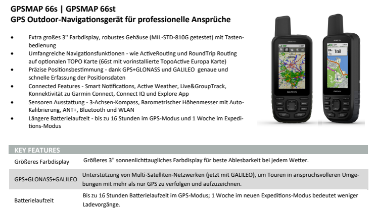 Datenblatt GPSMAP 66s/st