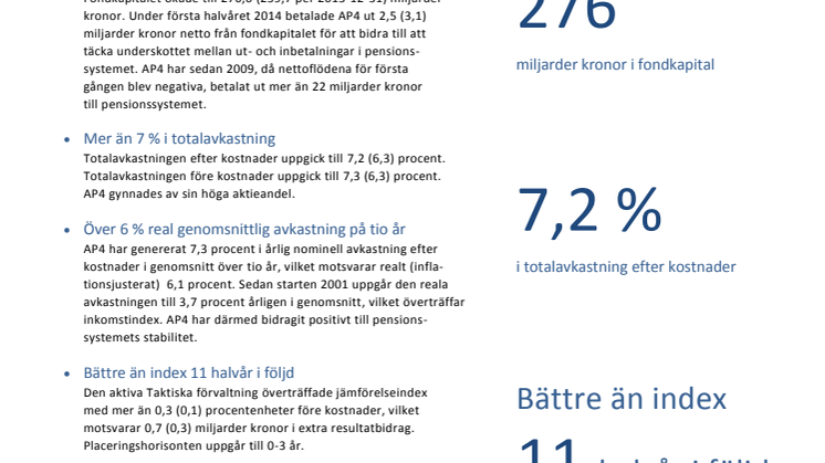 AP4 halvårsrapport 2014