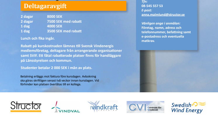 Inbjudan Kommunikation i ett vindkraftprojekt 
